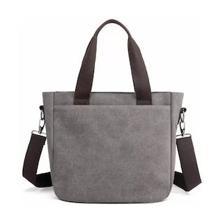 Foto 2 | Bolsa Moderna Y Urbana De Lona De Gran Capacidad Para Mujer Gris Café Belug