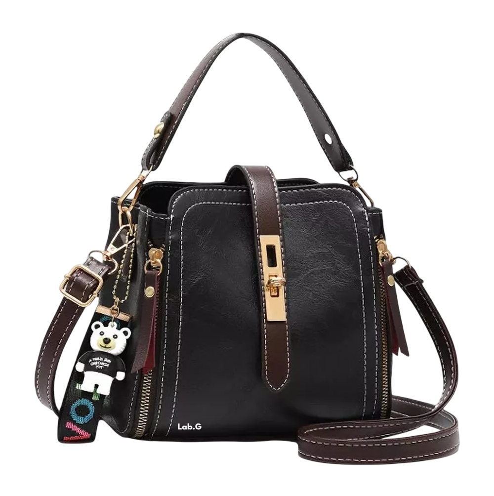 Bolsa Para Dama Lab.g Crossbody De Hombro Correa Ajustable, Negro