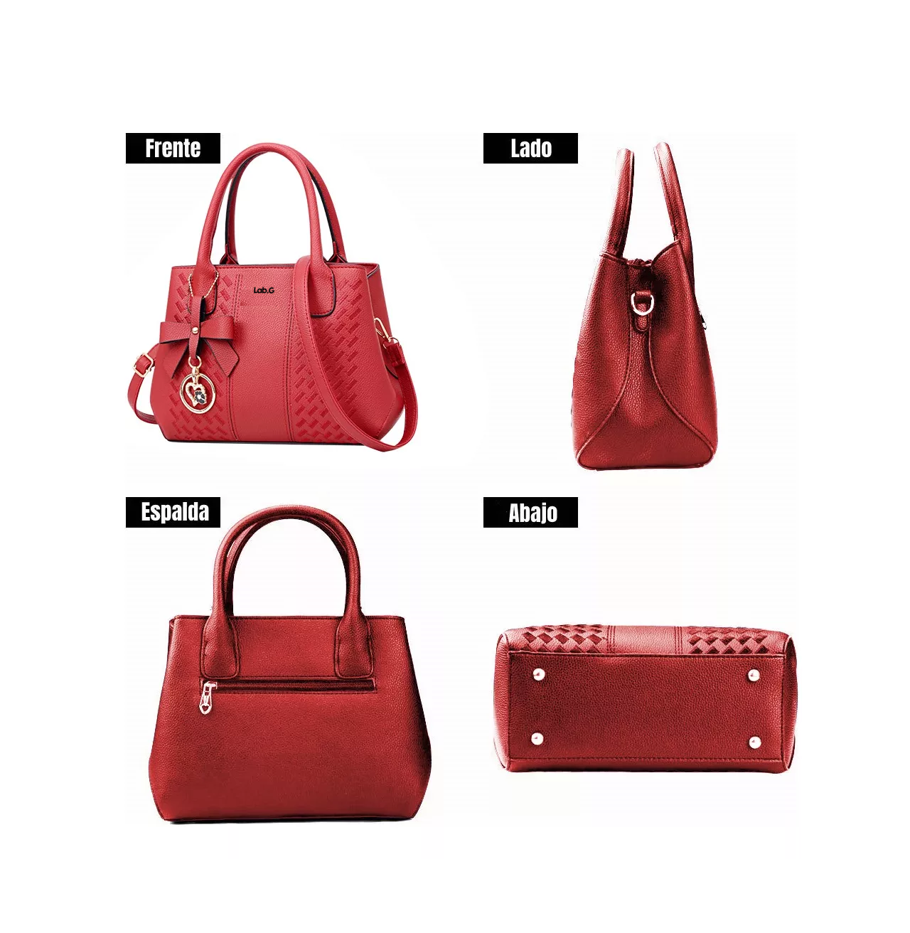 Foto 5 pulgar | Bolso Mano Tote Lab.g Bolsa Mochila Mujer Gran Capacidad Ligero Rojo