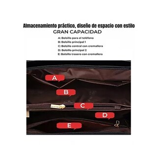Foto 5 | Bolso Mano Tote Lab.g Bolsa Mochila Mujer Gran Capacidad Ligero Rojo