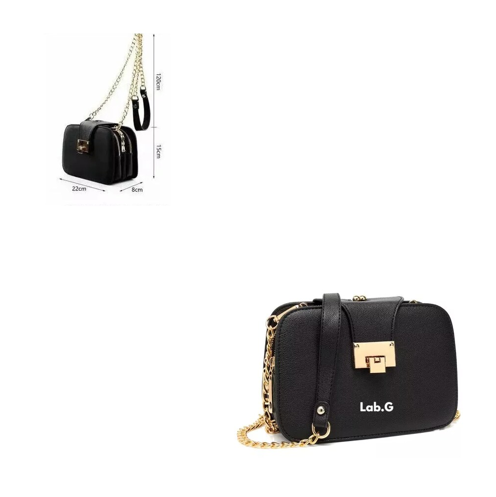Foto 3 pulgar | Bolso Bandolera Para Mujer Con Hebilla Metálica Negro
