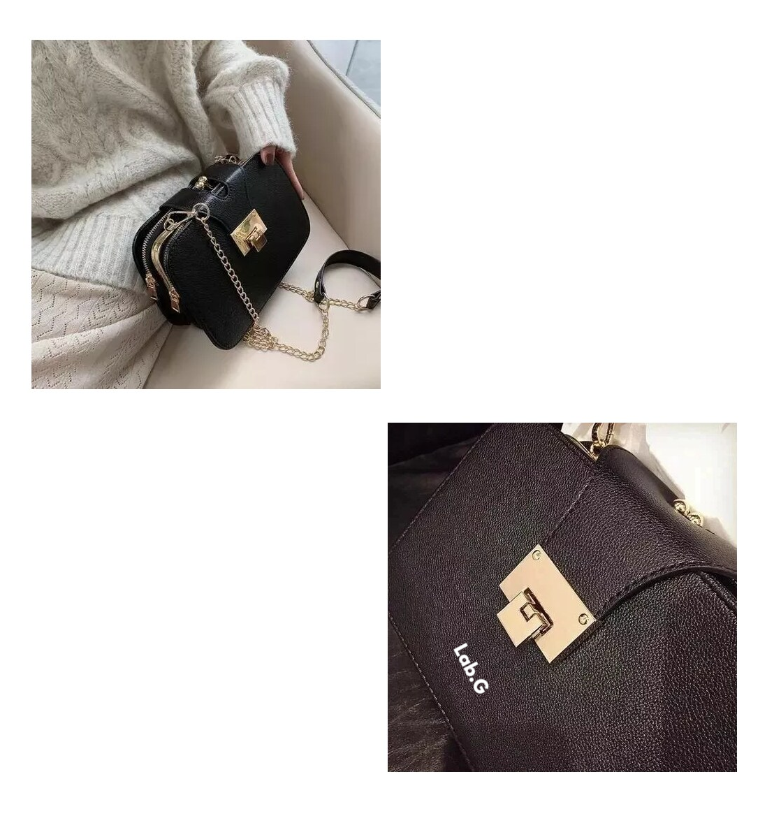Foto 6 pulgar | Bolso Bandolera Para Mujer Con Hebilla Metálica Negro