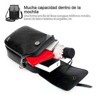 Foto 4 | Bolso Para Mujer Cartera Bandolera De Moda Para Celular Negro