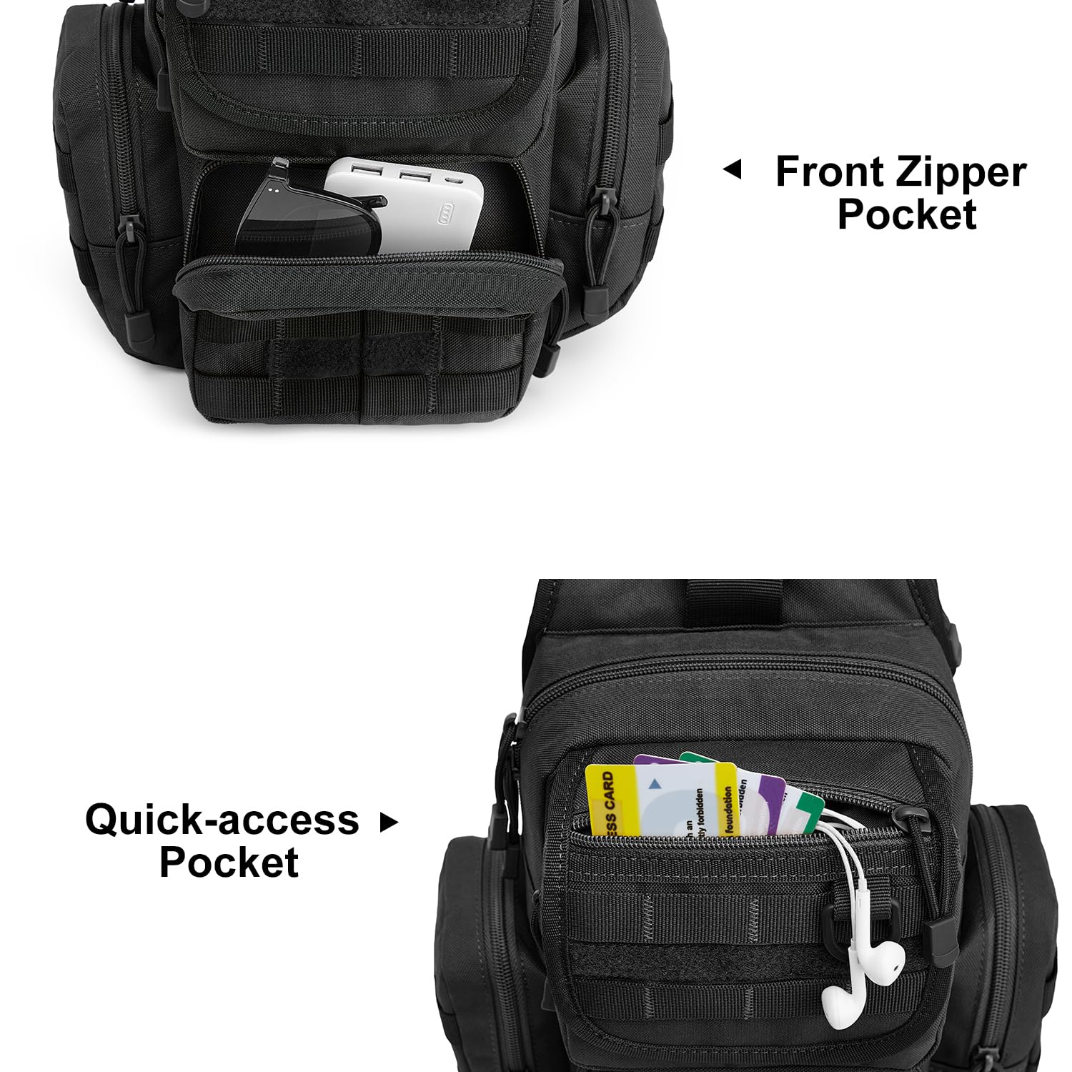 Foto 6 pulgar | Bandolera G4free Tactical Edc Pack Correa Ajustable Negra - Venta Internacional