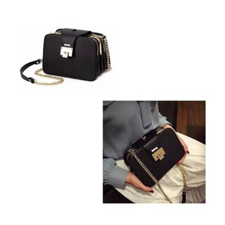 Foto 4 | Bolso Bandolera Para Mujer Con Hebilla Metálica Negro Belug