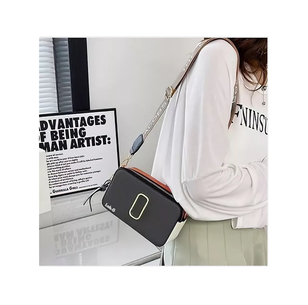 Foto 6 pulgar | Bolsa Bandolera Lab.g Para Mujer Bolso De Hombro Dama Moda Negro
