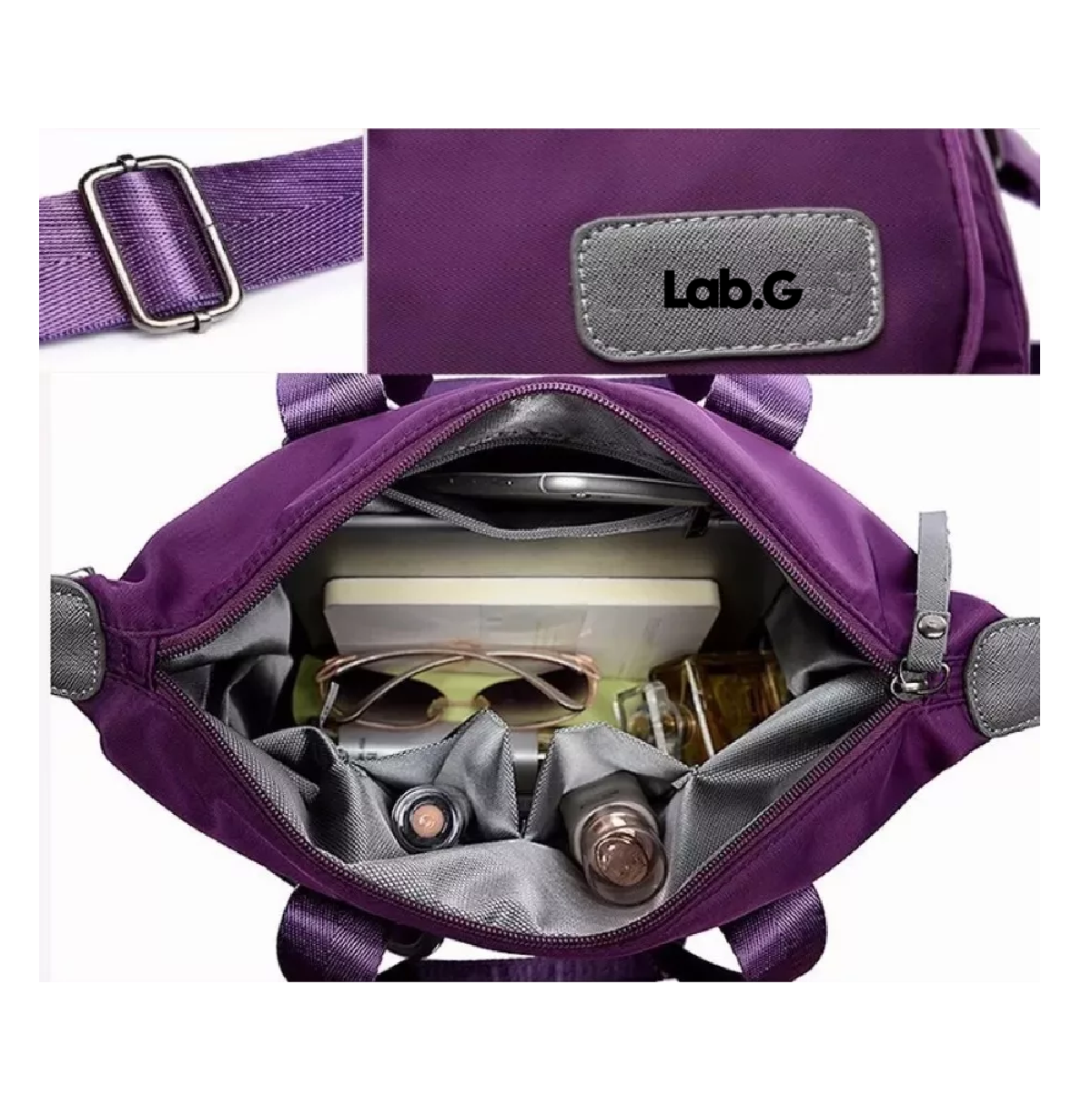 Foto 4 pulgar | Bolso Multifuncional Impermeable Y Antirrobo Lab.g Para Mujer Morada