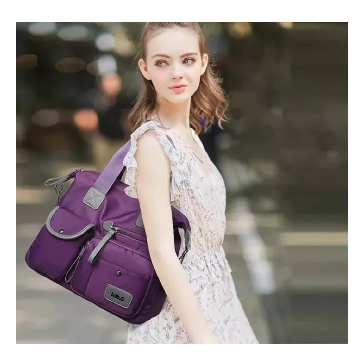 Foto 5 pulgar | Bolso Multifuncional Impermeable Y Antirrobo Lab.g Para Mujer Morada