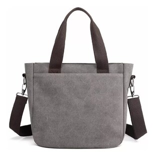 Foto 2 | Bolsa Moderna Y Urbana De Lona De Gran Capacidad Para Mujer Gris Cafe