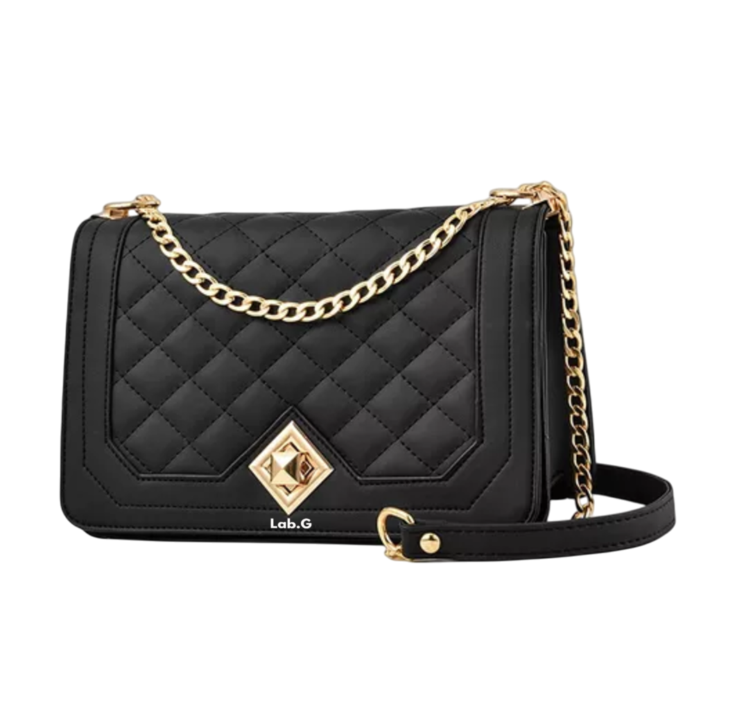 Foto 1 | Bolsa Bandolera De Mujer Con Cadena De Metal, Negro
