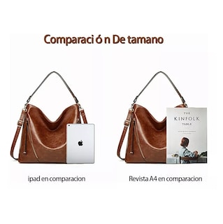 Foto 3 | Set 2 Bolsas De Mano Lab.g Bandolera Hombro Para Mujer + Cartera Marrón