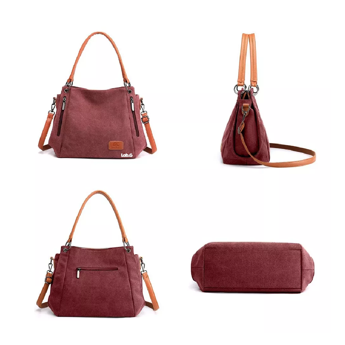 Foto 4 pulgar | Bolso Multifuncional Lab.g De Lona De Gran Capacidad Para Mujer Rosa