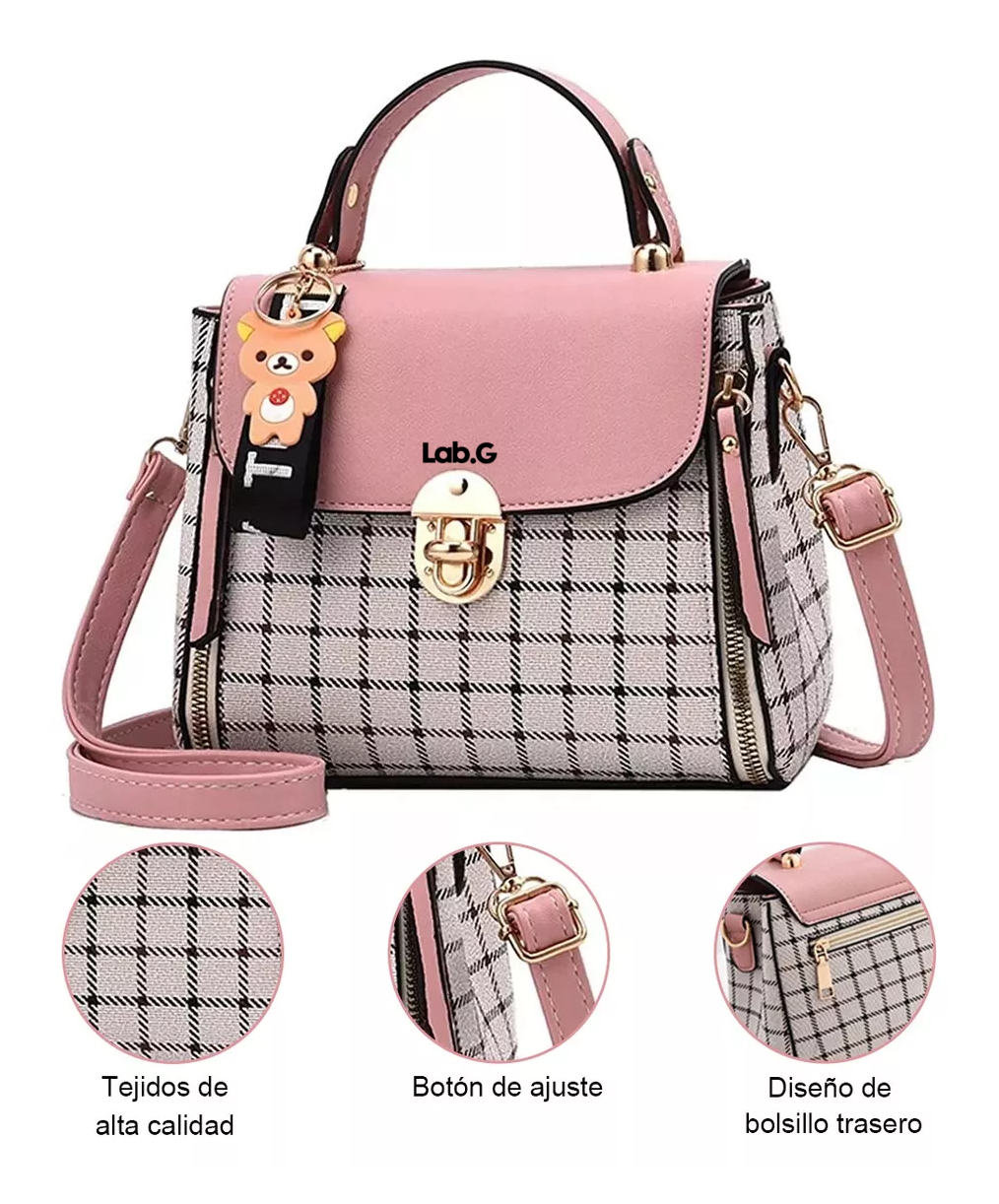 Foto 5 pulgar | Bolso Antirrobo De Hombro De Mujer Rosa
