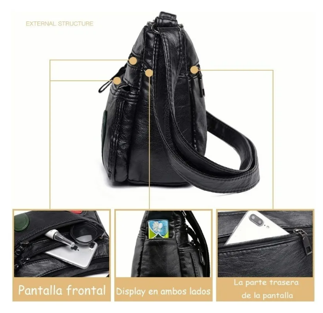 Foto 5 pulgar | Bolsa Xtellar Dama Suave Cuero Gran Capacidad Impermeable P/ Viaje