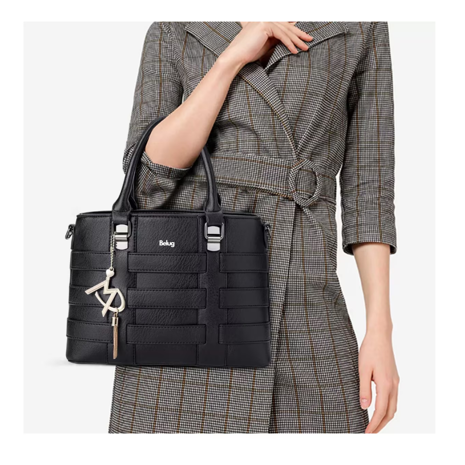 Foto 5 pulgar | Bolsa De Mano Para Mujer De Hombro Belug, Negro