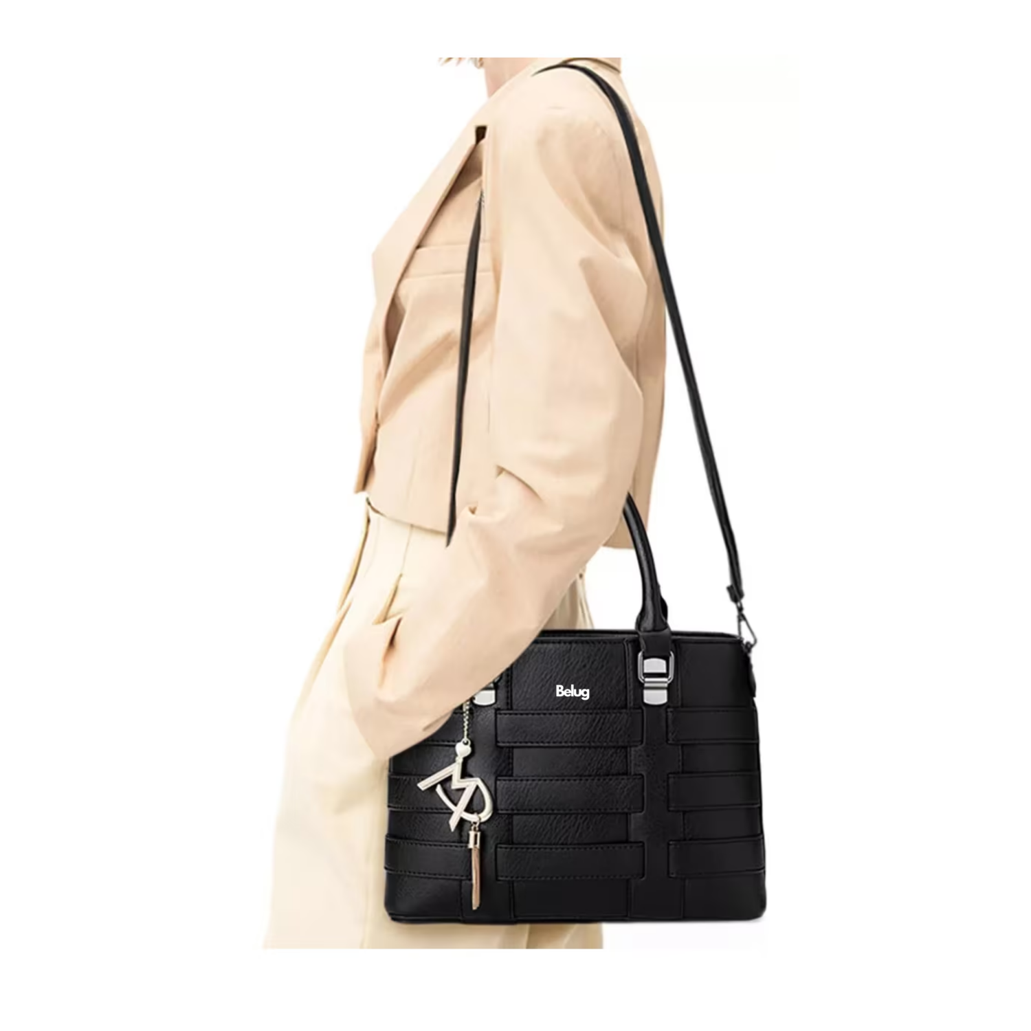 Foto 6 pulgar | Bolsa De Mano Para Mujer De Hombro Belug, Negro