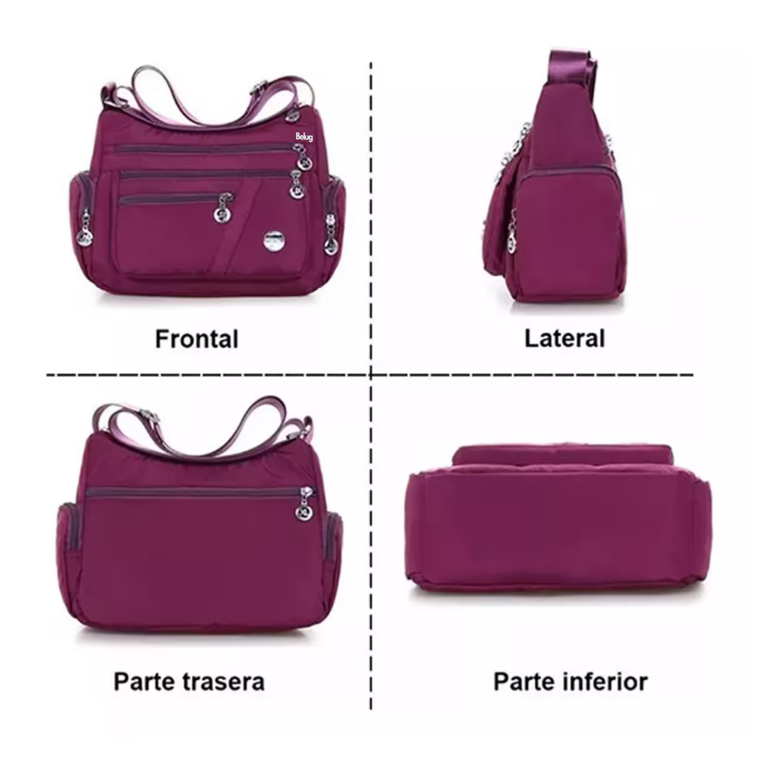 Foto 4 pulgar | Bolso Multifuncional Impermeable Y Antirrobo Para Mujer Belug, Purpura