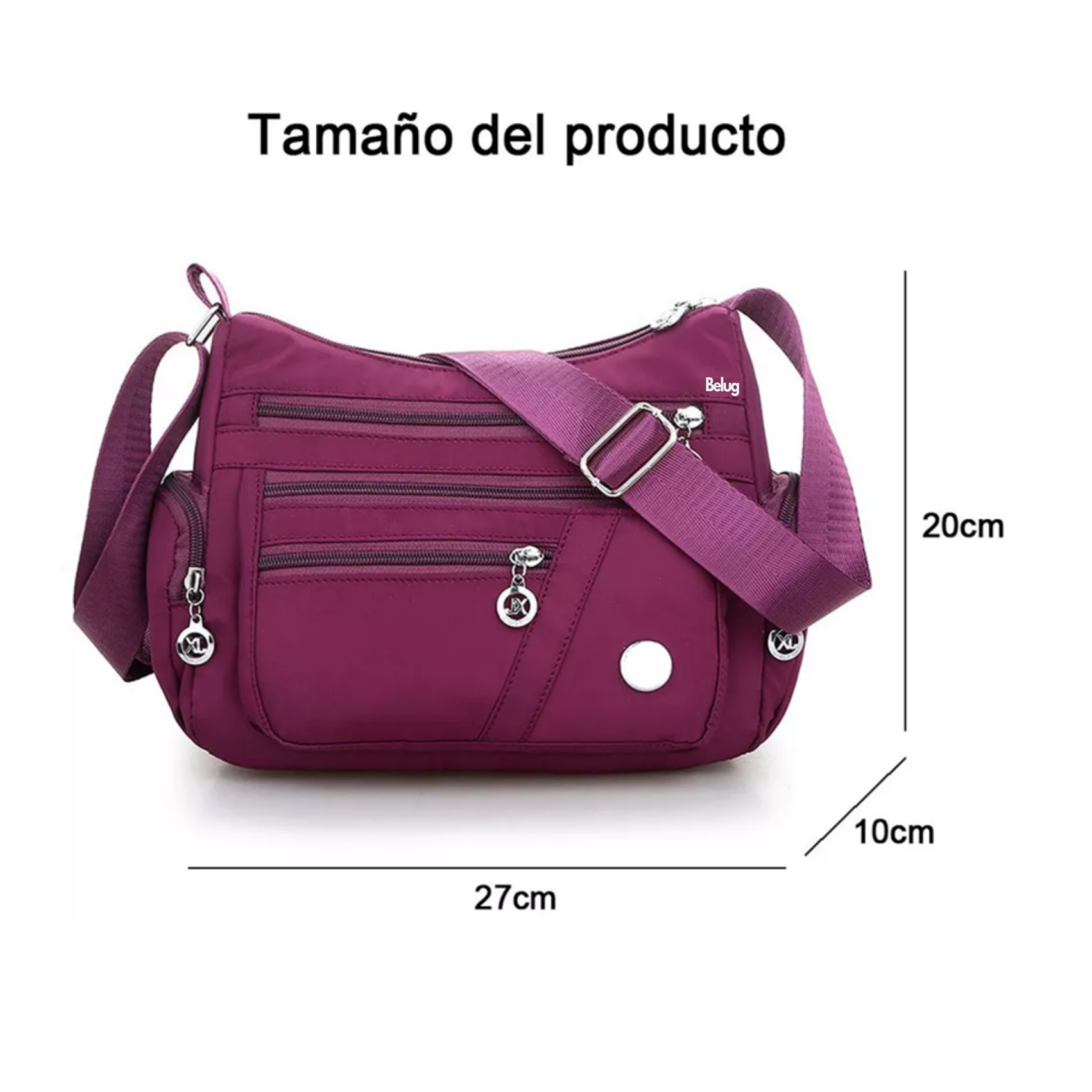 Foto 6 pulgar | Bolso Multifuncional Impermeable Y Antirrobo Para Mujer Belug, Purpura