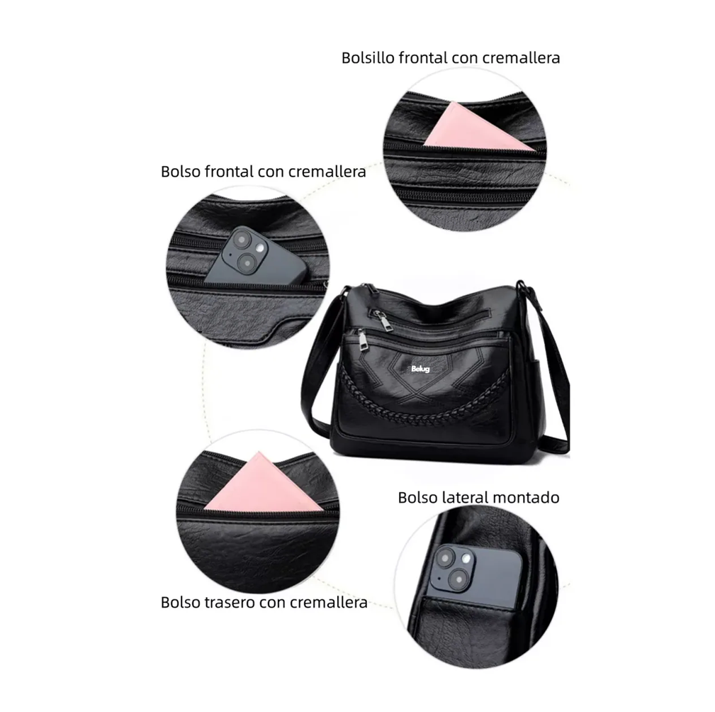 Foto 4 pulgar | Bolso Para Mujer Casual De Nueva Moda Para Bandolera Cruzada Belug,  Negro