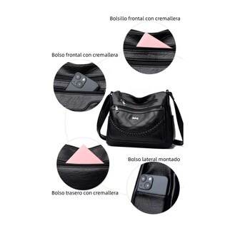 Foto 3 | Bolso Para Mujer Casual De Nueva Moda Para Bandolera Cruzada Belug, Negro