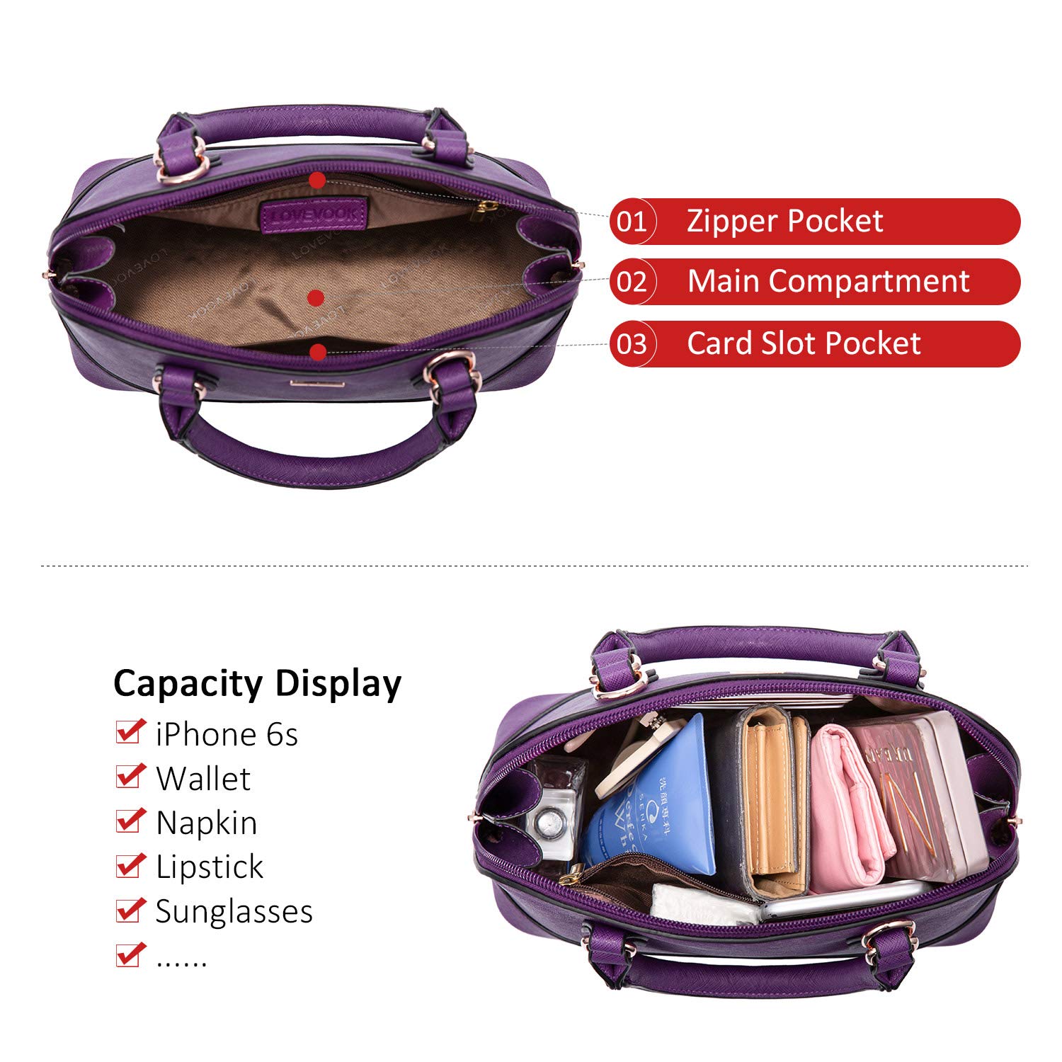 Foto 5 pulgar | Bandolera Lovevook Morado - Venta Internacional