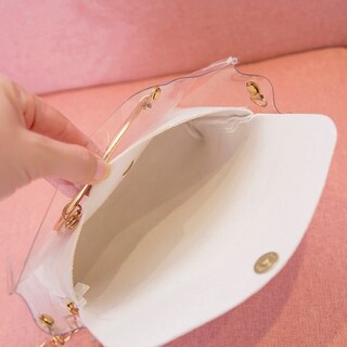 Foto 2 | Bolso Bandolera Cuadrado Transparente De Pvc Para Mujer - Venta Internacional.
