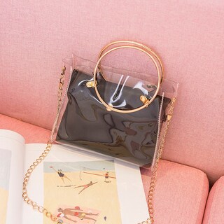 Foto 3 | Bolso Bandolera Cuadrado Transparente De Pvc Para Mujer - Venta Internacional.
