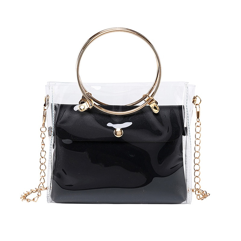 Foto 5 pulgar | Bolso Bandolera Cuadrado Transparente De Pvc Para Mujer - Venta Internacional.