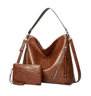 Foto 1 | Set 2 Bolsas De Mano Bandolera Hombro Para Mujer + Cartera Belug, Marrón