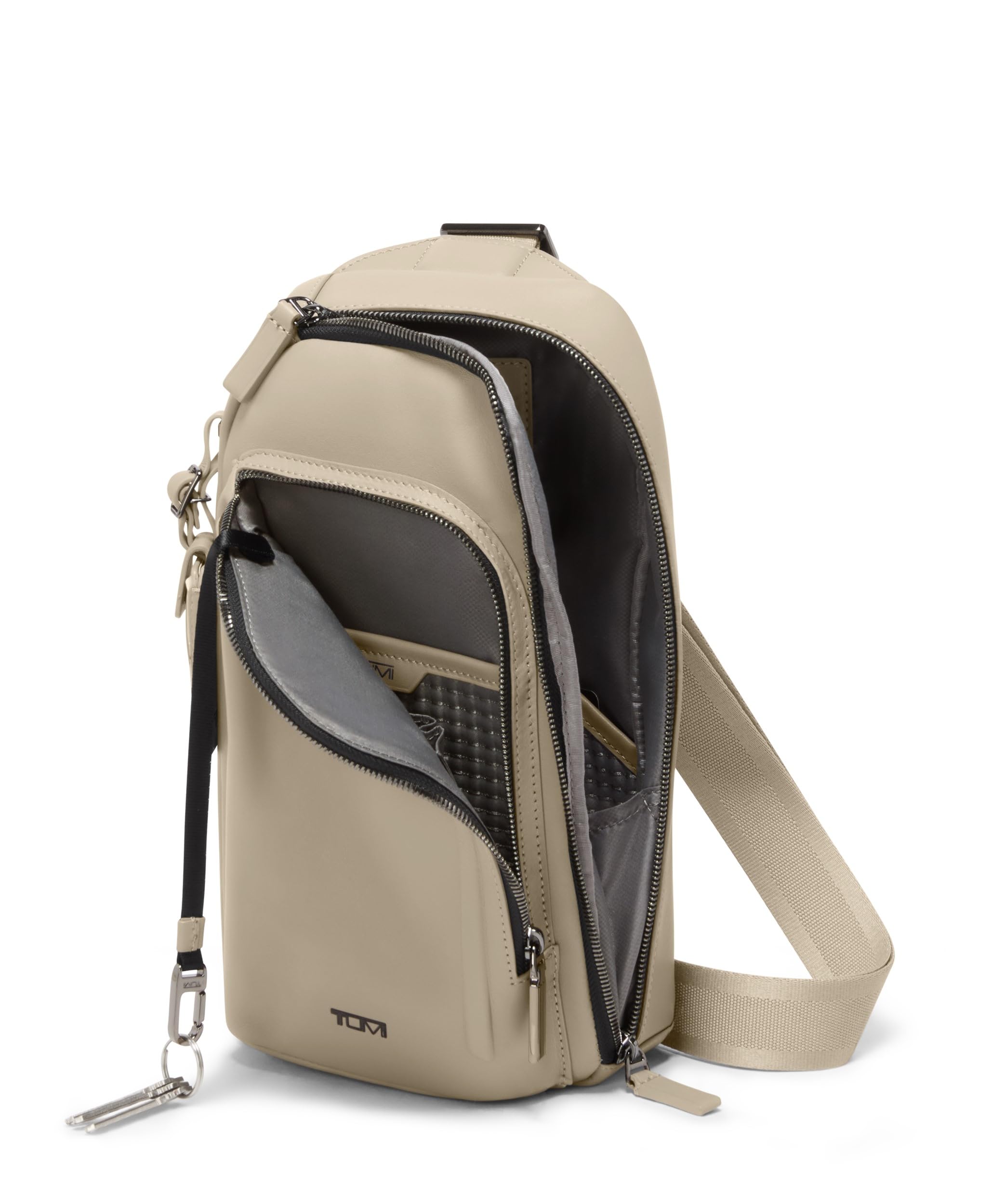 Foto 3 pulgar | Bandolera Tumi Harrison Gregory Sling Leather Limestone - Venta Internacional.