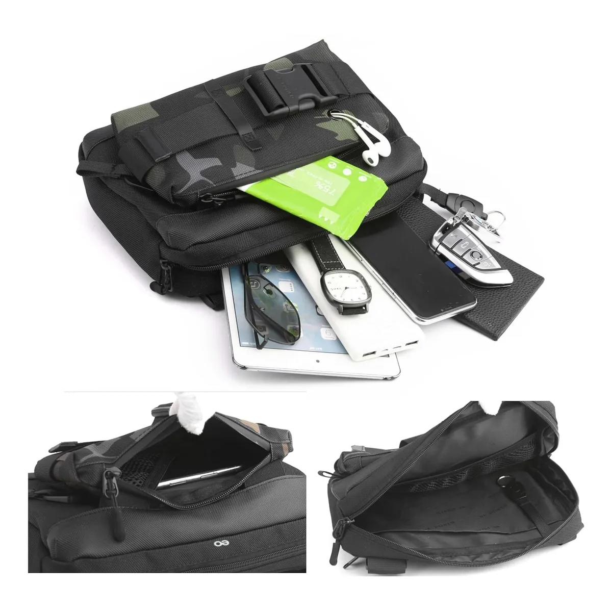Foto 3 pulgar | Bandolera De Nailon Para Hombre Bolso Para Hombre Camuflaje Eo Safe Imports Esi-18955 Multicolor