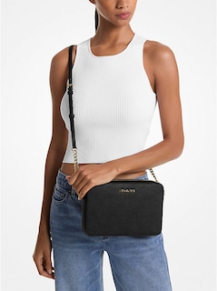 Foto 4 | Bandolera Michael Kors Jet Set De Piel Saffiano Grande - Venta Internacional.
