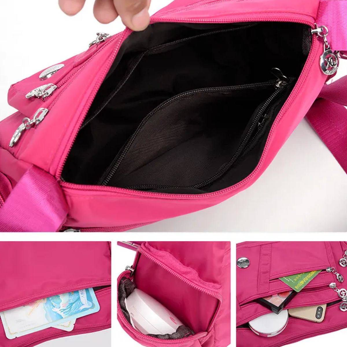 Foto 4 pulgar | Bolso Bandolera De Mujer De Color Liso De Estilo Coreano Eo Safe Imports Esi-19066 Rojo