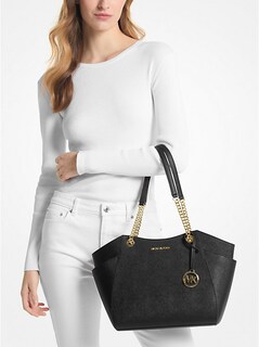 Foto 3 | Bandolera Michael Kors Jet Set Large De Piel Saffiano - Venta Internacional.