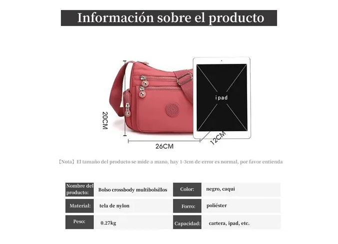 Foto 3 pulgar | Bolsa Xtellar Impermeable Dama Bolsa Cruzada Mujer Casual Bolsas