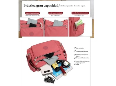 Foto 4 | Bolsa Xtellar Impermeable Dama Bolsa Cruzada Mujer Casual Bolsas