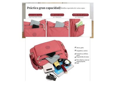 Foto 5 | Bolsa Xtellar Impermeable Dama Bolsa Cruzada Mujer Casual Bolsas