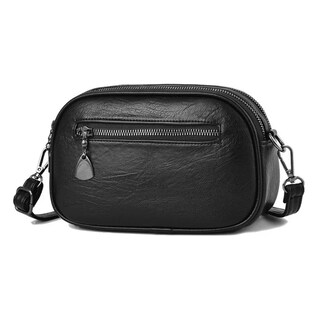 Foto 3 | Bolsa Bandolera De Cuero Blando Lab.g Negro Para Mujer Crossbody