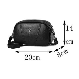 Foto 5 | Bolsa Bandolera De Cuero Blando Lab.g Negro Para Mujer Crossbody