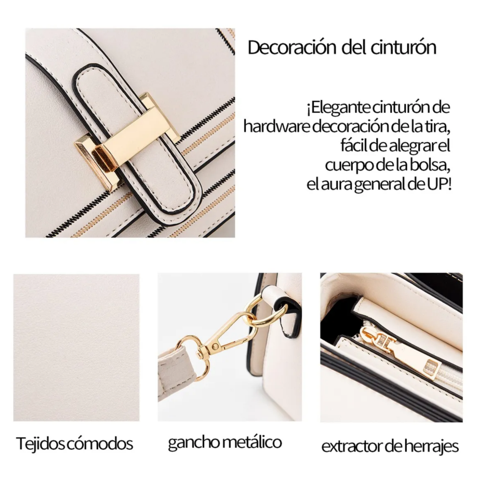 Foto 6 pulgar | Bolso De Mano Bandolera Crossbody Mujer Lab.g,  Beige