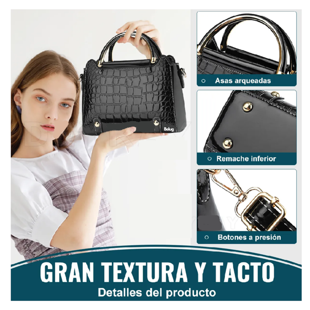 Foto 4 pulgar | Bolsa Bandolera Mujer Moda Cartera Crossbody Tote Hombro Belug,  Negro