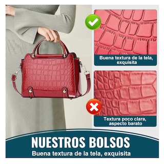 Foto 2 | Bolsa Bandolera Mujer Moda Cartera Crossbody Tote Hombro Belug, Rojo
