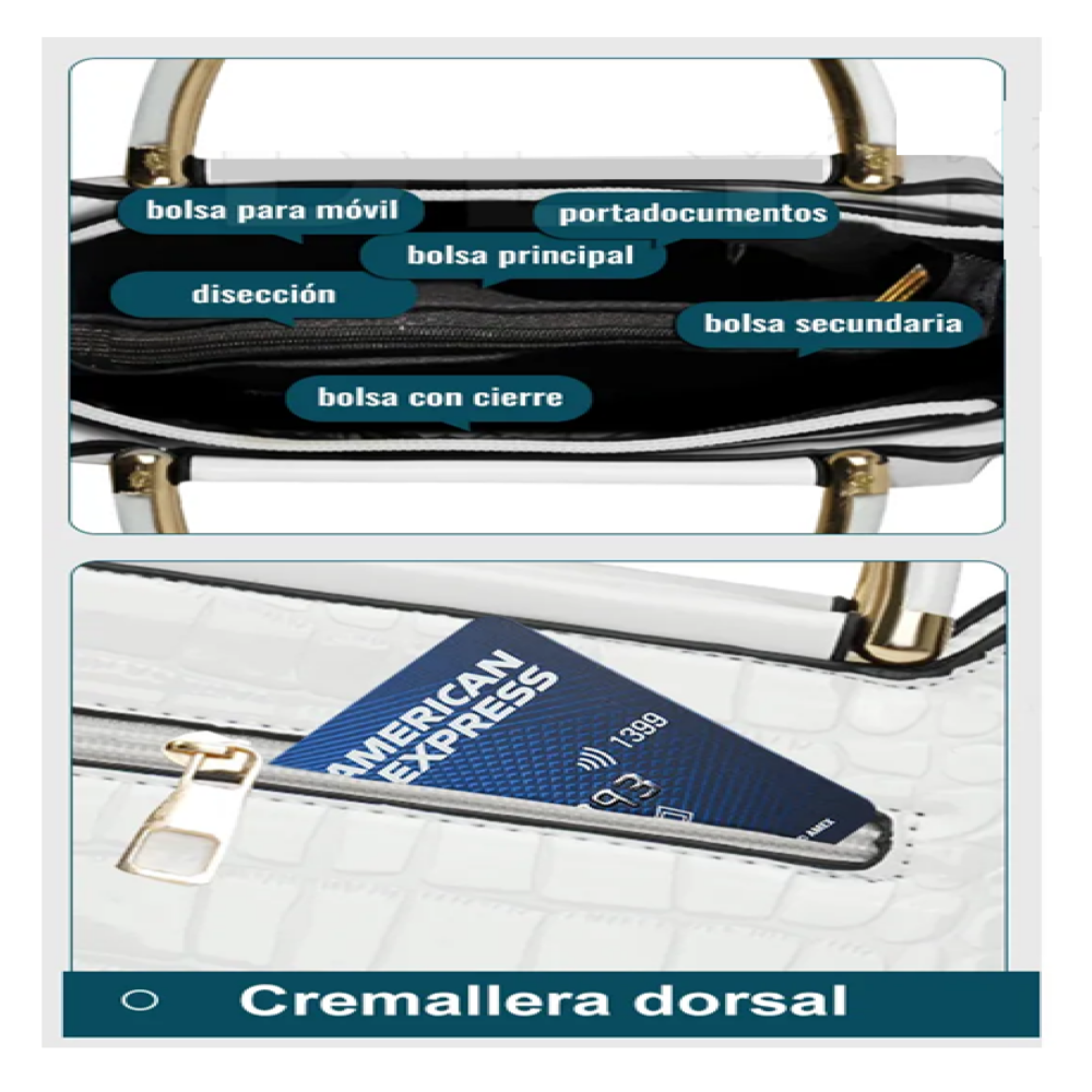 Foto 5 pulgar | Bolsa Bandolera Mujer Moda Cartera Crossbody Tote Hombro Lab.g,  Blanco