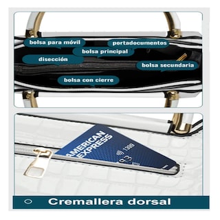 Foto 4 | Bolsa Bandolera Mujer Moda Cartera Crossbody Tote Hombro Lab.g, Blanco