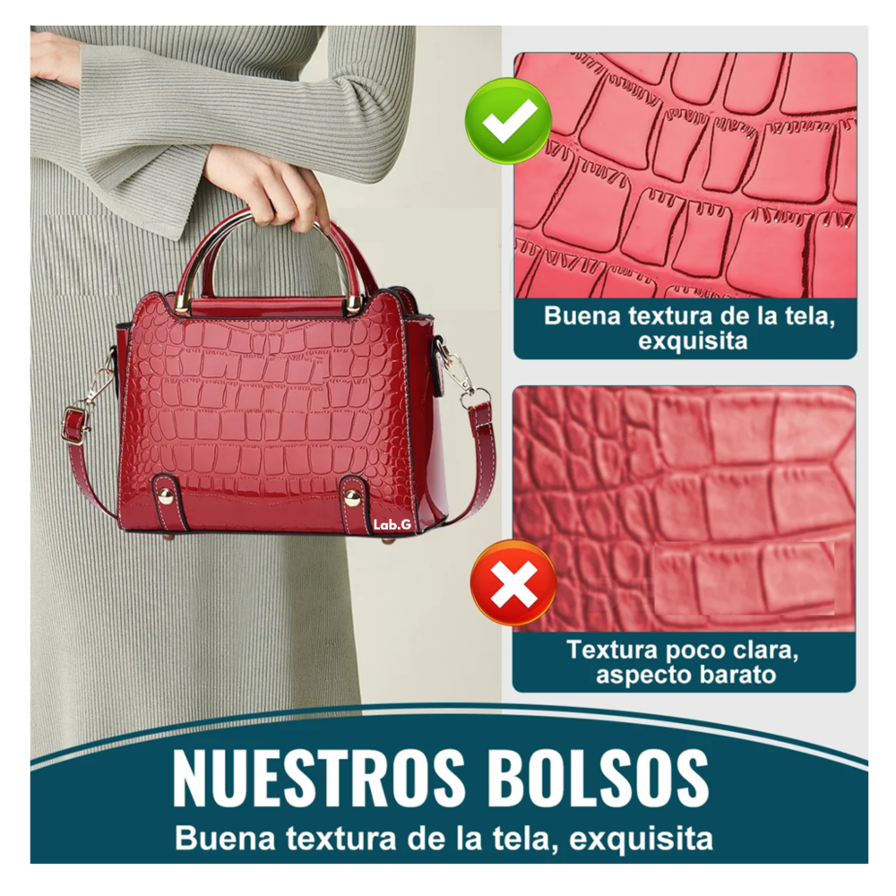Foto 3 pulgar | Bolsa Bandolera Mujer Moda Cartera Crossbody Tote Hombro  Lab.g, Rojo