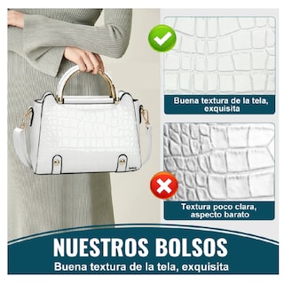 Foto 3 | Bolsa Bandolera Mujer Moda Cartera Crossbody Tote Hombro Belug, Blanco