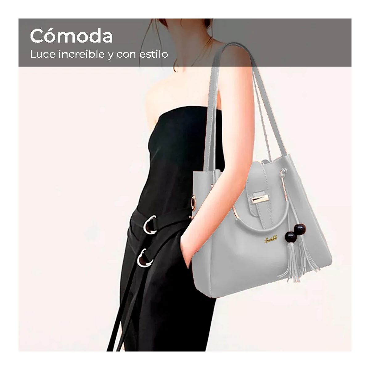 Foto 3 pulgar | Conjunto De 3 Bolsos De Lujo Para Mujer, Gran Capacidad Lab.g Gris