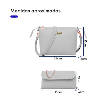 Foto 4 | Conjunto De 3 Bolsos De Lujo Para Mujer, Gran Capacidad Lab.g Gris