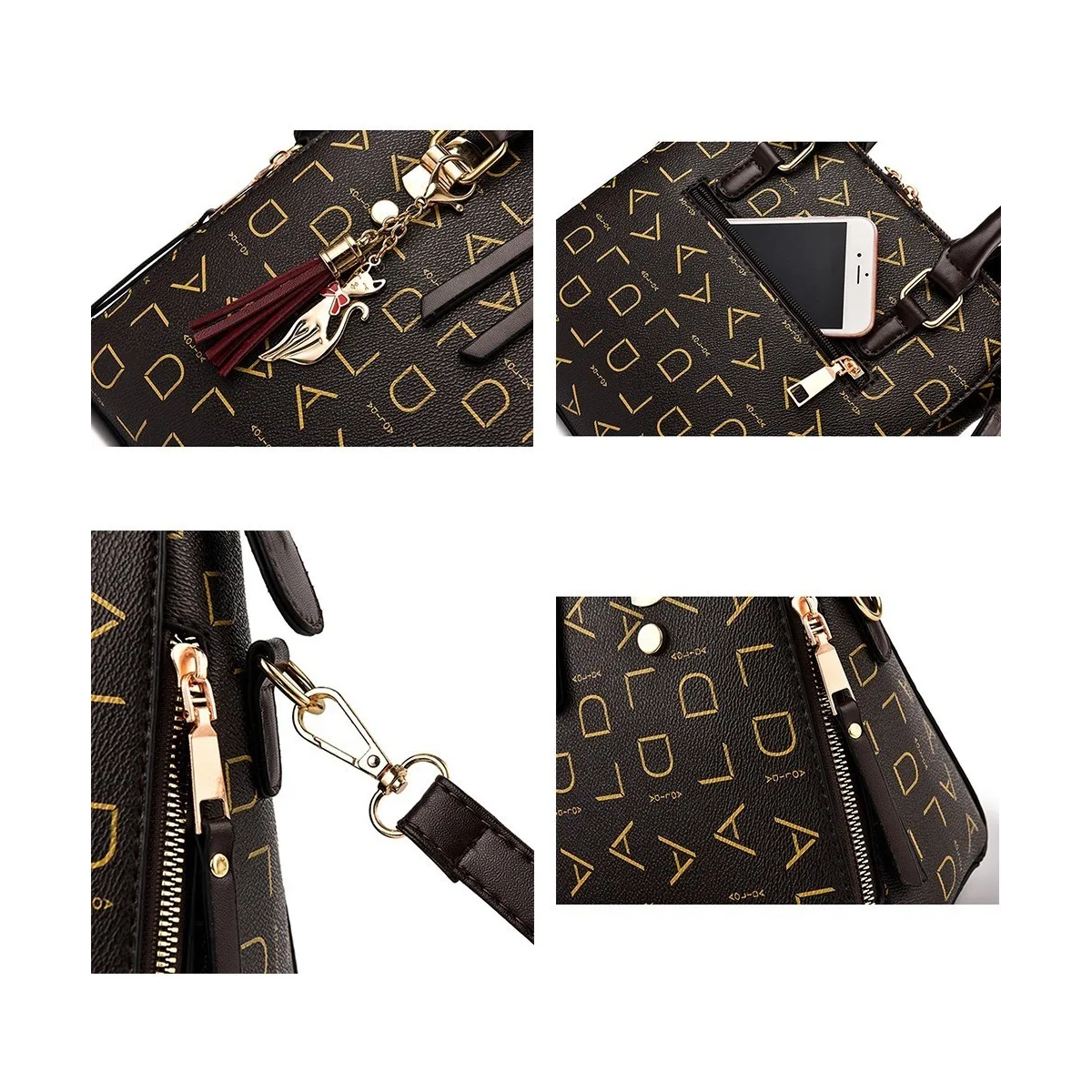 Foto 4 pulgar | Bolso Mujer Impermeable Tote Crossbody Bolso Bandolera Dama Agarradera Lab.g Rosa