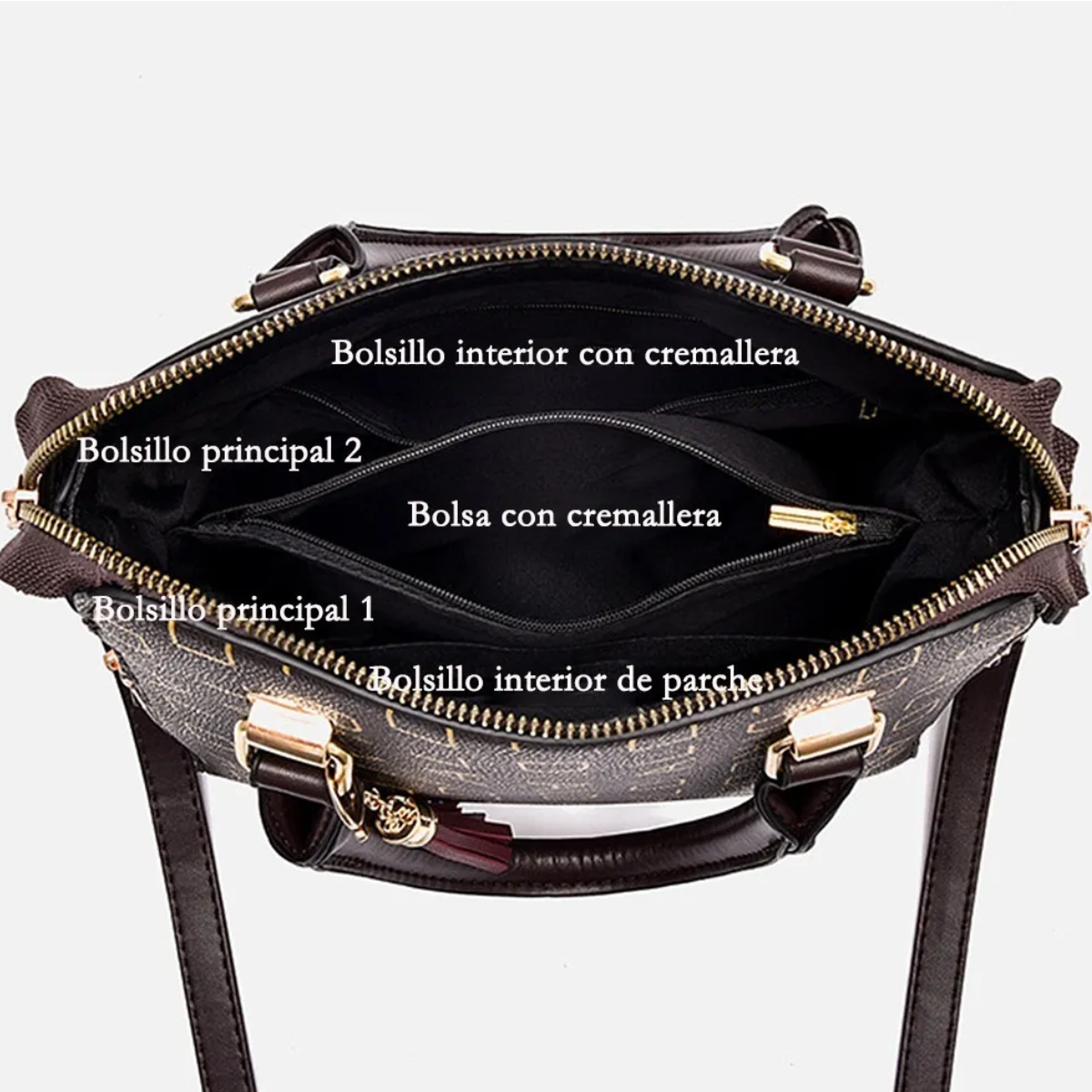 Foto 6 pulgar | Bolso Mujer Impermeable Tote Crossbody Bolso Bandolera Dama Agarradera Lab.g Rosa